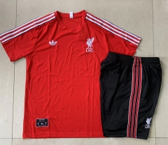 25-26 Liverpool Red Short-sleeved Thailand Soccer Tracksuit-815