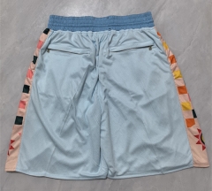 (S-3XL) City Edition San Antonio Spurs Light Blue NBA Shorts (with pockets) -0593