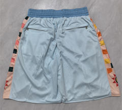 (S-3XL) City Edition San Antonio Spurs Light Blue NBA Shorts (with pockets) -0593