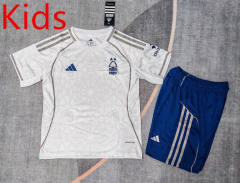 25-26 Nottingham Forest Away White Kids/Youth Soccer Uniform-9484
