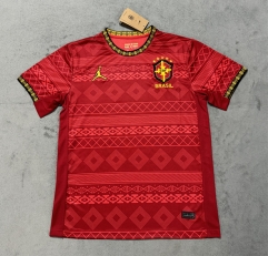 (S-4XL) 25-26 Jordan Brazil Red Thailand Soccer Jersey AAA-4506