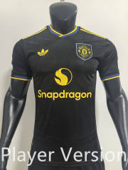 Player Version 25-26 Manchester United 2nd Away Black Thailand Soccer Jersey-SJ