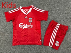 Retro Version 08-10 Liverpool Home Red Kids/Youth Soccer Uniform-7809