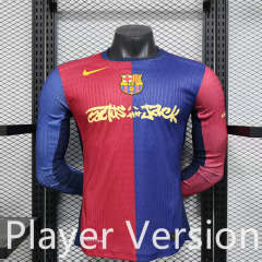 Player Version 25-26 Special Version With Ads Barcelona  Red&Blue Thailand Soccer LS Jersey AAA-888
