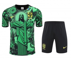 25-26 Brazil Green Thailand Training Soccer Uniform-418