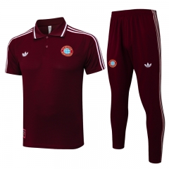 Retro Version 2025-2026 Bayern München Deep Red  Thailand Polo Uniform-815