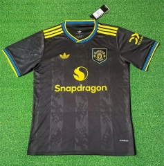 (S-4XL) 25-26 Manchester United 2nd Away Black Thailand Soccer Jersey-403