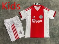 25-26 Ajax Home Red Kid/Youth Soccer Uniform-9070