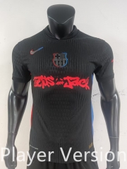 Player Version 2025-2026 New Ads  Barcelona Away Black  Thailand Soccer Jersey AAA-0871