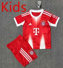 25-26 Bayern München Home Red Kids/Youth Soccer Uniform-4247