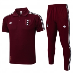 Retro Version 2025-2026 Ajax Deep Red Thailand Polo Uniform-815