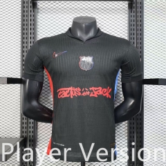 Player Version 2025-2026 New Ads  Barcelona Away Black  Thailand Soccer Jersey AAA-888