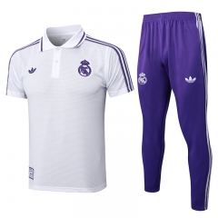 2025-2026 Retro Version Real Madrid White Thailand Polo Uniform-815