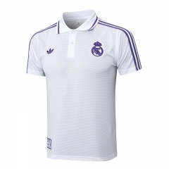 Retro Version 2025-2026  Real Madrid White Thailand Polo Shirt-815