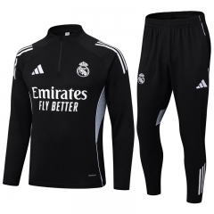 2025-2026  Real Madrid Black Thailand Soccer Tracksuit-411