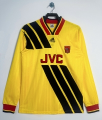 Retro Version 93-94 Arsenal Away Yellow  LS Thailand Soccer Jersey AAA-811
