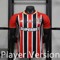 Player Version 2025-26 Sao Paulo Futebol Clube Away Red&Black Thailand Soccer Jersey AAA-888