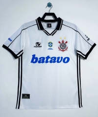 Retro Version 99-00 Corinthians Home White Thailand Soccer Jersey-811