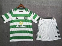 25-26 Correct Version Celtic Home White&Green Stripe Soccer Unifrom-718
