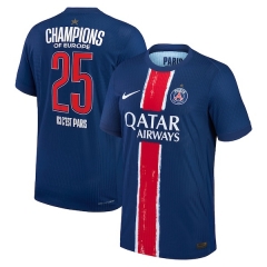 (S-4XL) 2024-2025 One Stars Paris Home Royal Blue #25 Champions Thailand Soccer Jersey AAA-403