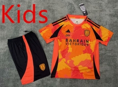 25-26 Paris FC 2nd Away Orange Kids/Youth Soccer Uniform-0499