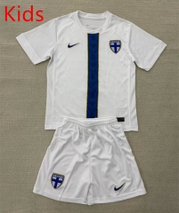 25-26 Finland Away White Kids/Youth Soccer Uniform-AY