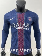 Player Version 2025-2026 Paris Home Blue&Red  LS Thailand Soccer Jersey AAA-1959