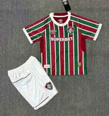2025-2026 Correct Version Fluminense Home Red&Green Stripes Soccer Uniform-2483
