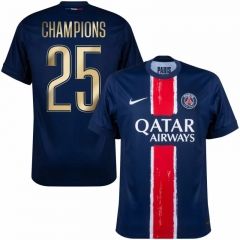 (S-4XL) With Patches 2024-2025 Paris Home Royal Blue #25 champions Thailand Soccer Jersey AAA