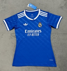 25-26 Real Madrid 2nd Away Blue Thailand Women Soccer Jersey AAA-4506
