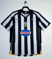 Retro version 05-06 Juventus Goalkeeper Home Black&White Thailand Soccer Jersey AAA-811