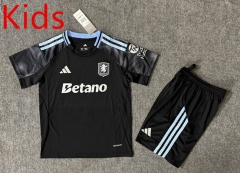 2025-2026 Aston Villa Away Black Kids/Youth Soccer Uniform-6748