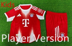 Player Version 25-26 Bayern München Home Red Kids/Youth Soccer Uniform-9926