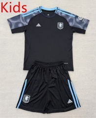 25-26 Aston Villa Away Black Kids/Youth Soccer Uniform-AY