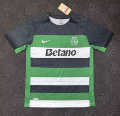 (S-4XL) 25-26 Sporting Lisbon Clube de Portugal Home Black&Green Stripes  Thailand Soccer Jersey AAA-5303
