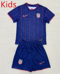 25-26 USA Away Blue Kids/Youth Soccer Unifrom-AY