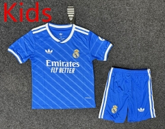 2025-2026 Real Madrid Away Blue Kids/Youth Soccer Uniform-5526