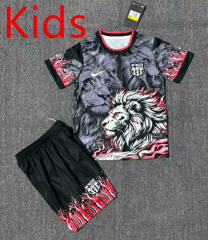 2025-2026 Lion Special Edition Barcelona Gray&Black Kids/Youth Soccer Uniform-2483