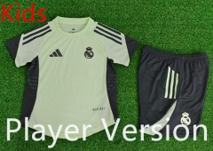 Player Version 25-26 Real Madrid Light Green Kids/Youth Soccer Uniform-9926