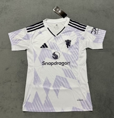 25-26 Manchester United Away White Women Thailand Soccer Jersey AAA-4506