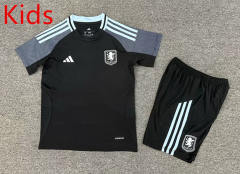 25-26 Aston Villa Away Black Kids/Youth Soccer Uniform-7809