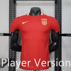 Player Version 2025-2026 China Home Red Thailand Soccer Jersey AAA-888