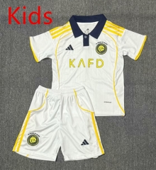 2025-2026 Al-Nassr FC 2nd Away White Kids/Youth Soccer Unifrom-4247