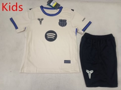 25-26 Correct Version Barcelona Away Beige Kids/Youth Soccer Uniform-507