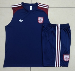 2025-2026 Retro Version Arsenal Royal Blue Vest Thailand Soccer Tracksuit-815