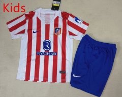 2025-2026 Atletico Madrid Home Red&White Kids/Youth Soccer Uniform-507