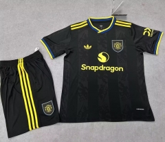 25-26 Correct Version Manchester United 2nd Away Black Thailand Soccer Uniform-718