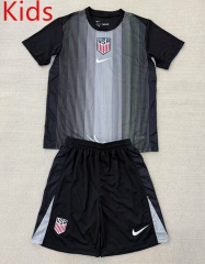 25-26 USA Goalkeeper Black Kids/Youth Soccer Unifrom-AY