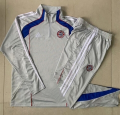 2025-2026 Retro Version Bayern München Light Grey Thailand Soccer Tracksuit-815