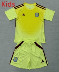 2025-2026 Aston Villa Goalkeeper Yellow  Kids/Youth Soccer Uniform-AY